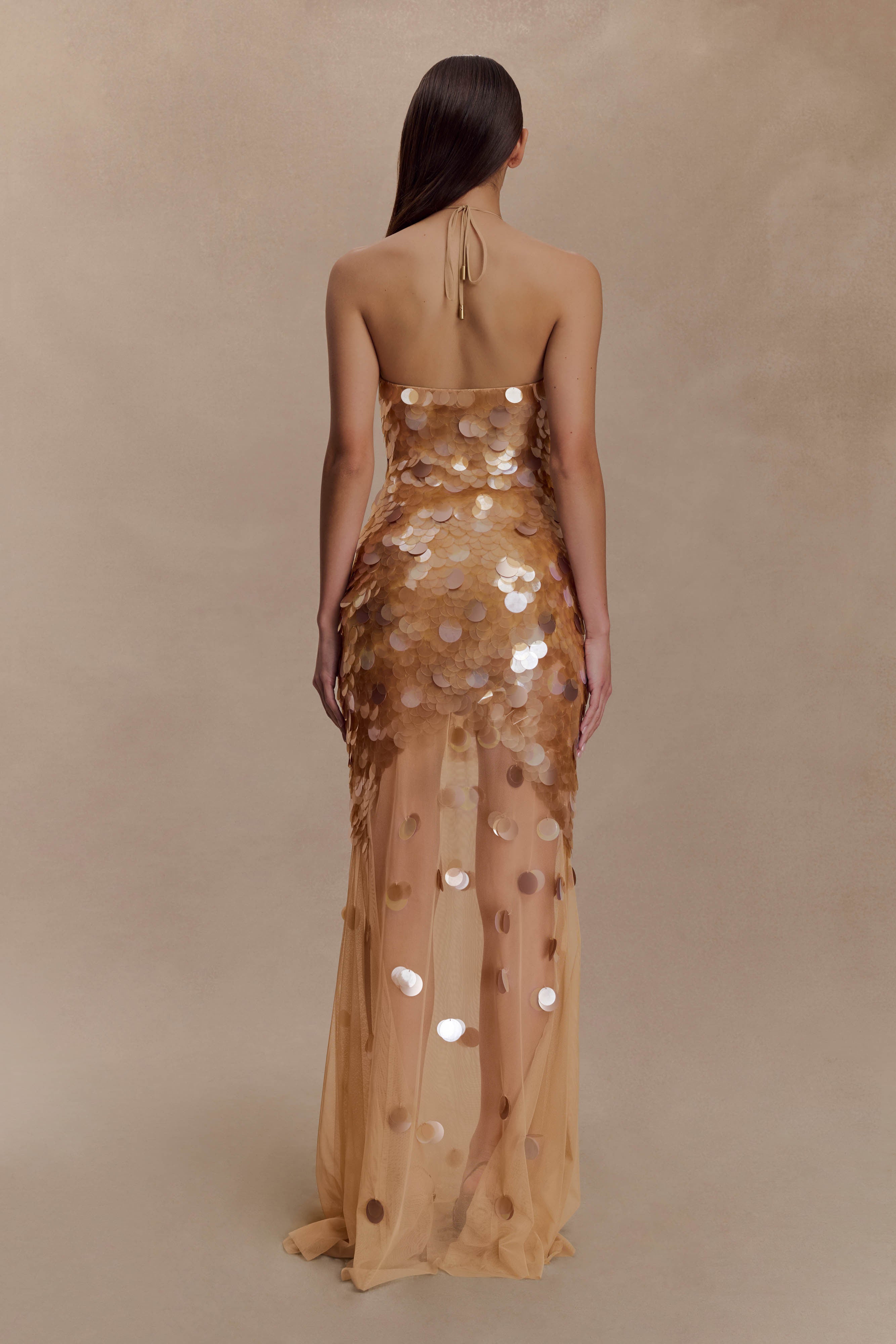 Jenny Hand Embellished Maxi Dress - Gold