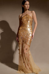 Jenny Hand Embellished Maxi Dress - Gold