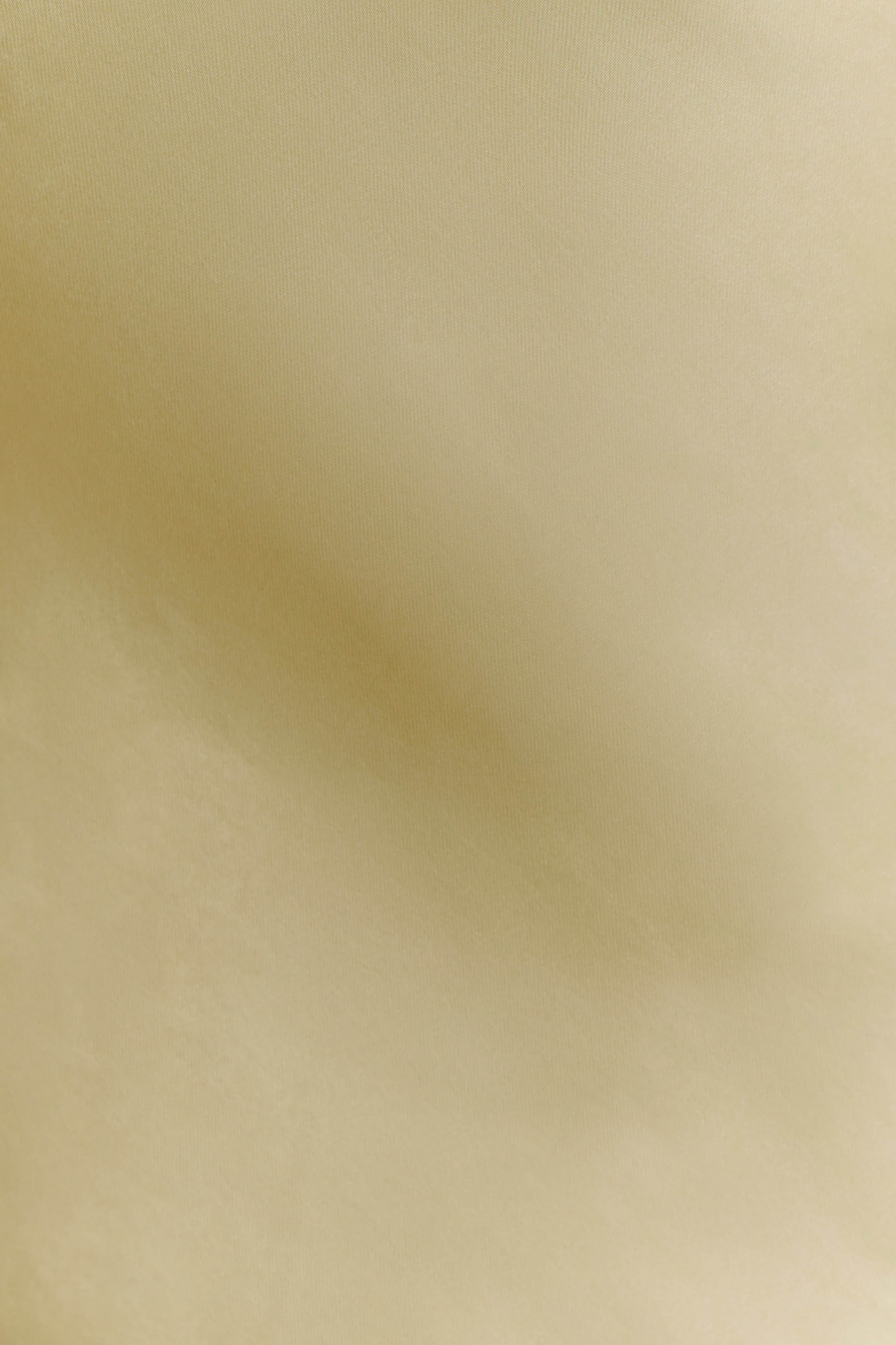 Alice Satin Halter Maxi Dress - Lemon