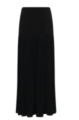 Jillian Pleated Maxi Skirt - Black