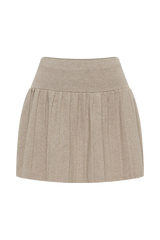 Beverly Knit Pleated Mini Skirt - Oak