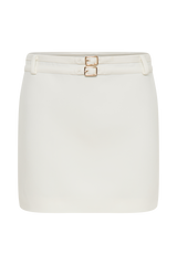 Letitia Suiting Mini Skirt With Buckle - Ivory