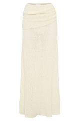 Petra Ruched Knit Maxi Skirt - Ivory