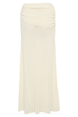Petra Ruched Knit Maxi Skirt - Ivory